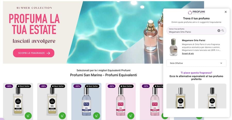 Trova il tuo profumo equivalente Trova il tuo profumo equivalente