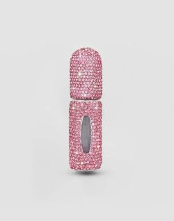 Porta Profumo da viaggio con strass rosa