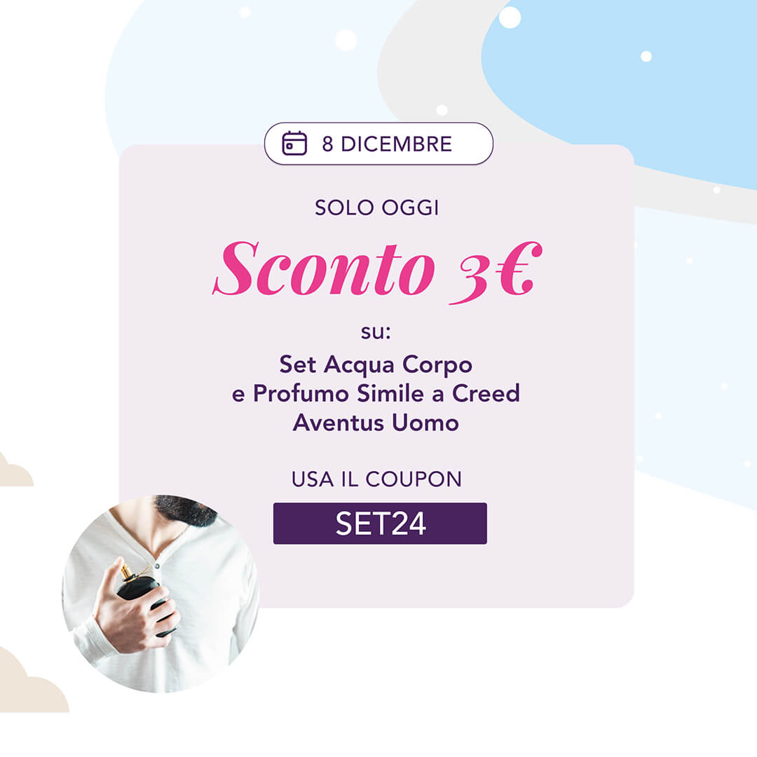 Sconto 3€ su Set Acqua Corpo e Profumo Simile a Creed Aventus Uomo